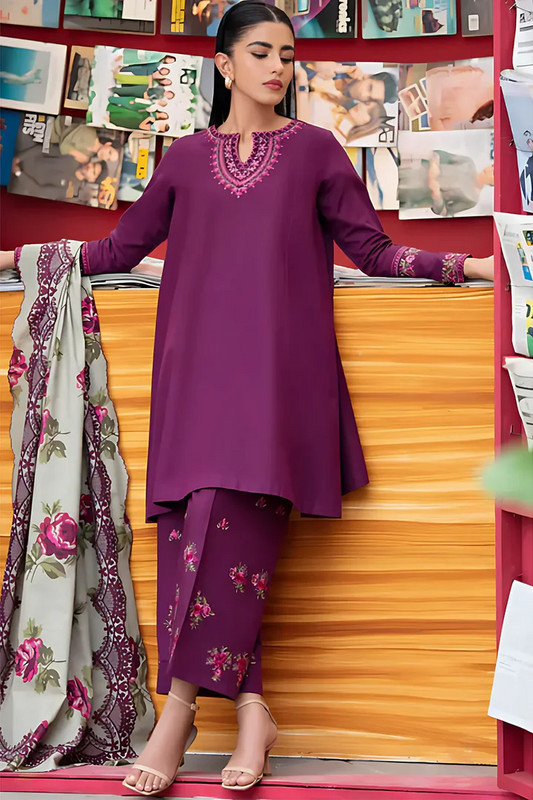 Sapphire Dhanak Embroidered 3 Piece | SP109 - Trendy Casual Outfits - Laiba Rauf