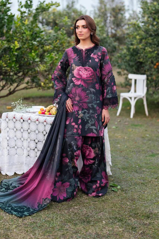 Lulusar Silk Digital Printed 3 Piece | LR120 Laiba Rauf