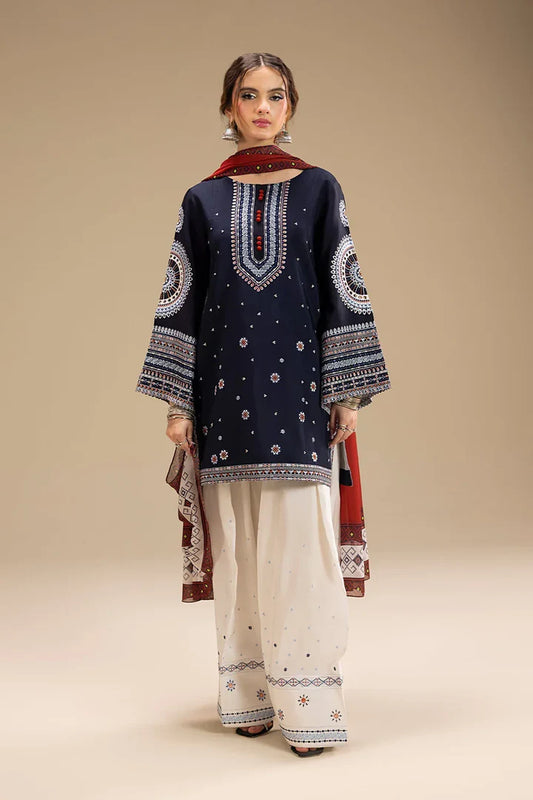Jazmin Dhanak Embroidered 3 Piece | JZ103 | Trendy Casual Outfits - Laiba Rauf