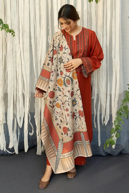 Aisling Dhanak Embroidered 3 Piece | AL105 | Trendy Casual Outfits - Laiba Rauf