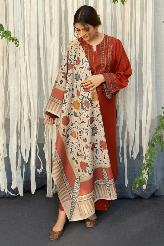 Aisling Dhanak Embroidered 3 Piece | AL105 | Trendy Casual Outfits - Laiba Rauf