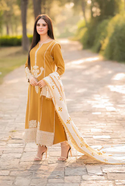 Aisling Dhanak Embroidered 3 Piece | AL113 - Trendy Casual Outfits - Laiba Rauf