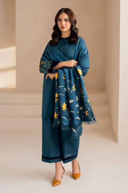 Baroque Dhanak Embroidered 3 Piece | BQ116 Laiba Rauf