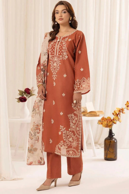 Mohagni Dhanak Embroidered 3 Piece | MG101 Laiba Rauf