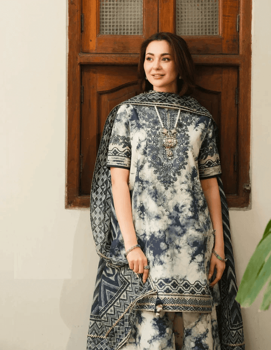 Sapphire Dhanak Embroidered 3 Piece | SP105 - Trendy Casual Outfits - Laiba Rauf