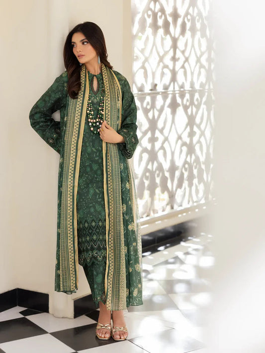 EdenRobe Dhanak Digital Printed 3 Piece | ER100 Laiba Rauf
