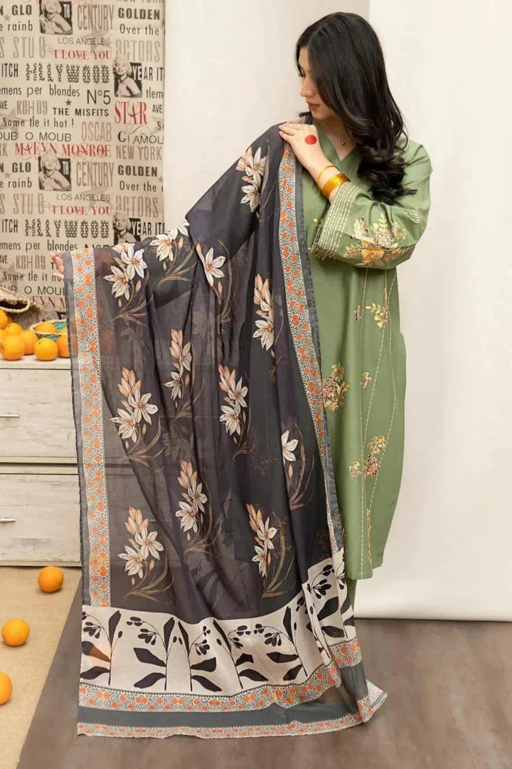 Urge Dhanak Embroidered 3 Piece | UG100 Laiba Rauf