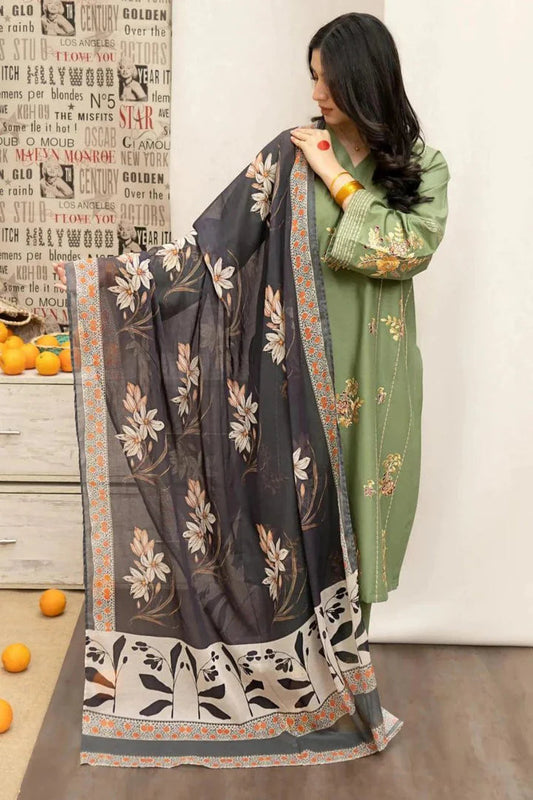 Urge Dhanak Embroidered 3 Piece | UG100 Laiba Rauf