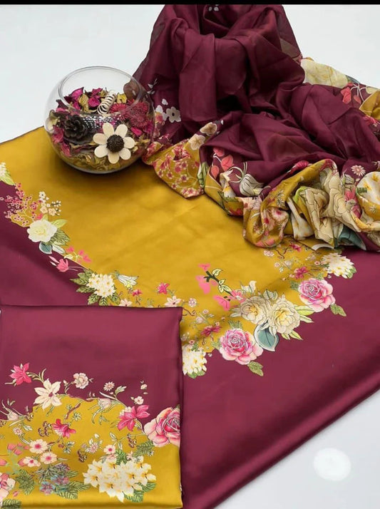 Lulusar Silk 3 Piece | LR101 Laiba Rauf