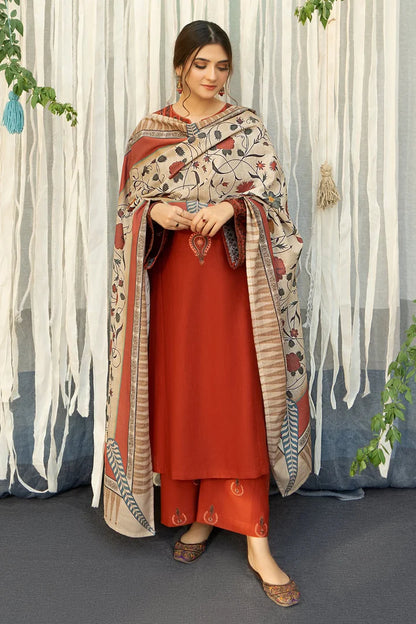 Aisling Dhanak Embroidered 3 Piece | AL105 | Trendy Casual Outfits - Laiba Rauf