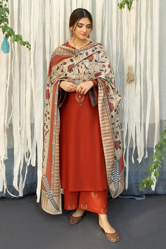 Aisling Dhanak Embroidered 3 Piece | AL105 | Trendy Casual Outfits - Laiba Rauf