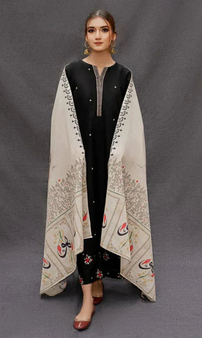 Aisling Dhanak Embroidered 3 Piece | AL103 - Trendy Casual Outfits - Laiba Rauf