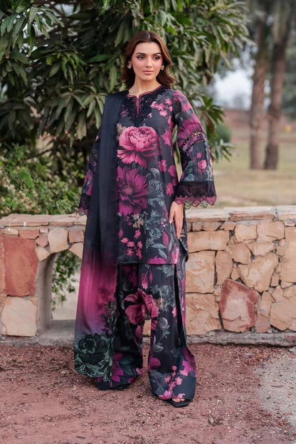Lulusar Silk Digital Printed 3 Piece | LR120 Laiba Rauf