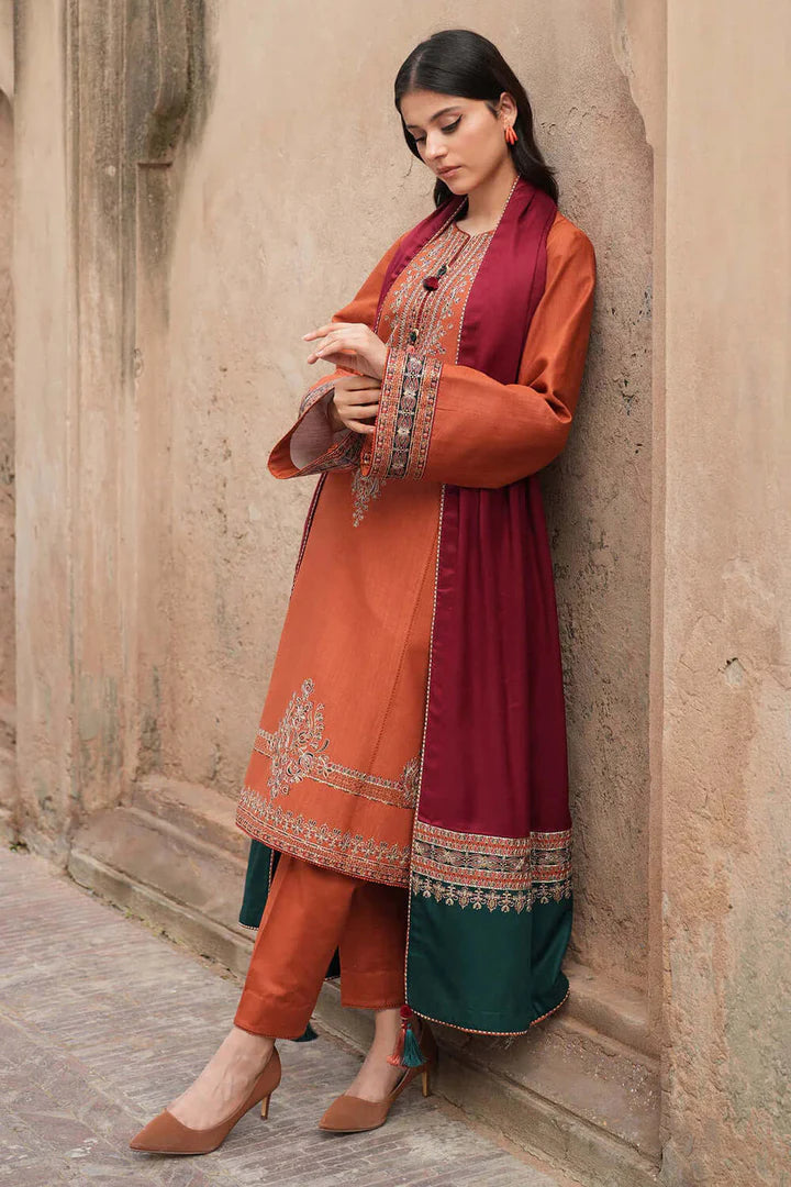 Jazmin Dhanak Embroidered 3 Piece | JZ102 | Trendy Casual Outfits - Laiba Rauf