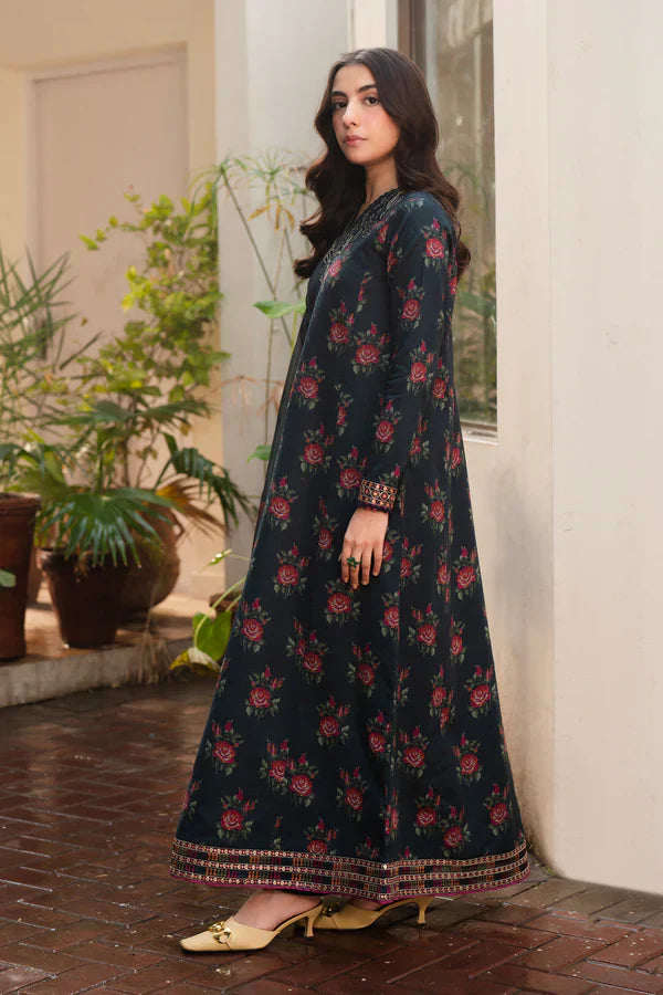 BAROQUE Khaddar Digital Printed 3 Piece | BQ100 - Trendy Casual Outfits - Laiba Rauf