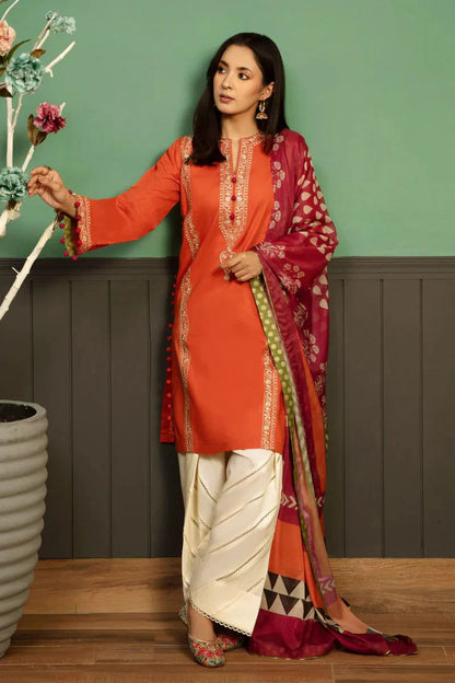 Asling Dhanak Embroidered 3 Piece | AL114 - Trendy Casual Outfits - Laiba Rauf