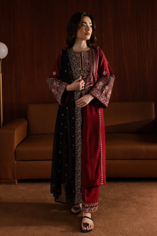 Lalazar Dhanak Embroidered 3 Piece | LZ100 - Trendy Casual Outfits - Laiba Rauf