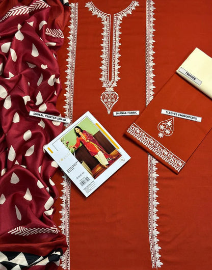 Asling Dhanak Embroidered 3 Piece | AL114 - Trendy Casual Outfits - Laiba Rauf