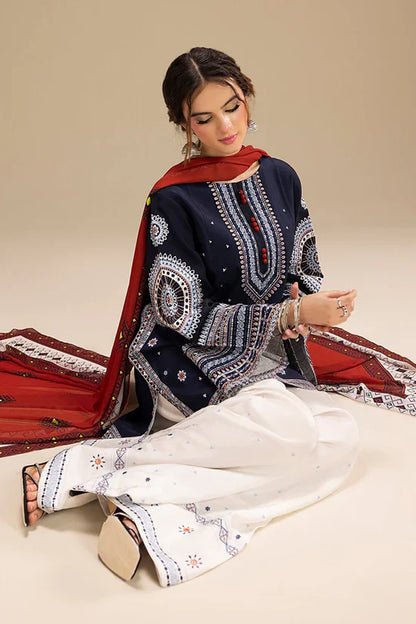 Jazmin Dhanak Embroidered 3 Piece | JZ103 | Trendy Casual Outfits - Laiba Rauf