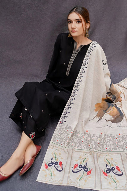 Aisling Dhanak Embroidered 3 Piece | AL103 - Trendy Casual Outfits - Laiba Rauf