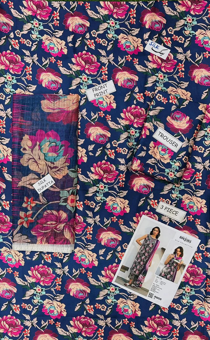 Lulusar Silk 3 Piece | LR107 Laiba Rauf