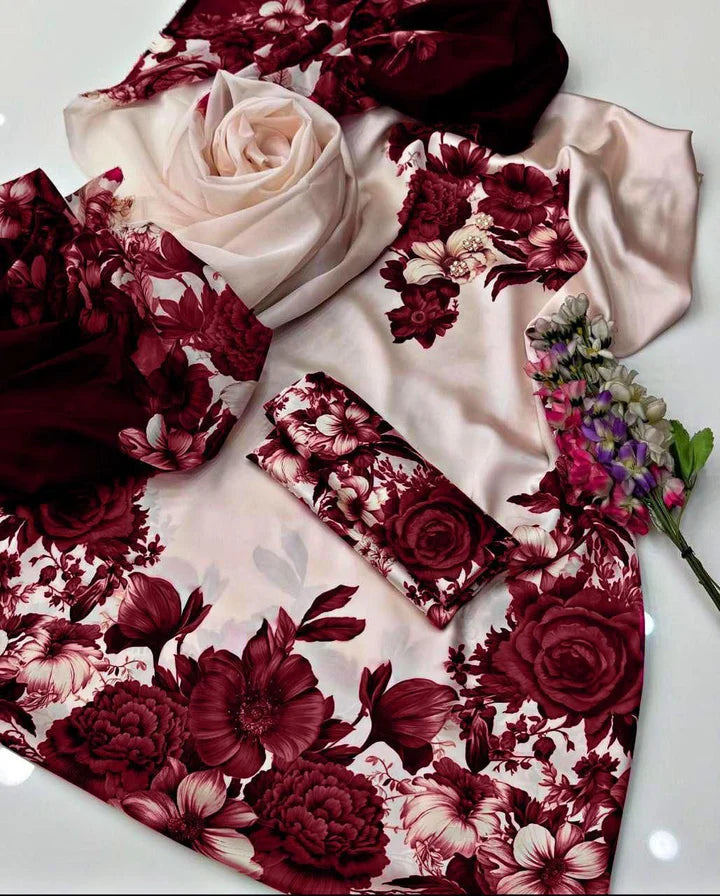 Lulusar Silk 3 Piece | LR115 Laiba Rauf