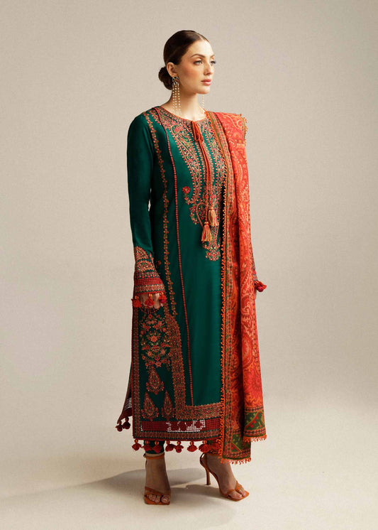 Hussain Rehar Dhanak Embroidered 3 Piece | HR100 - Trendy Casual Outfits - Laiba Rauf