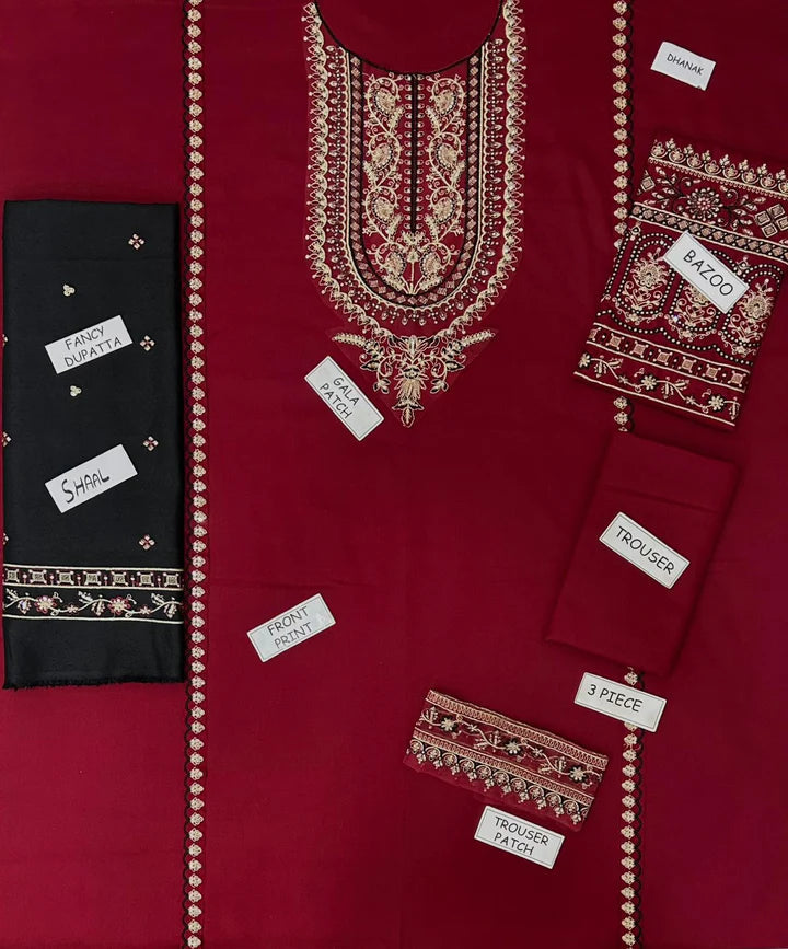 Lalazar Dhanak Embroidered 3 Piece | LZ100 Laiba Rauf