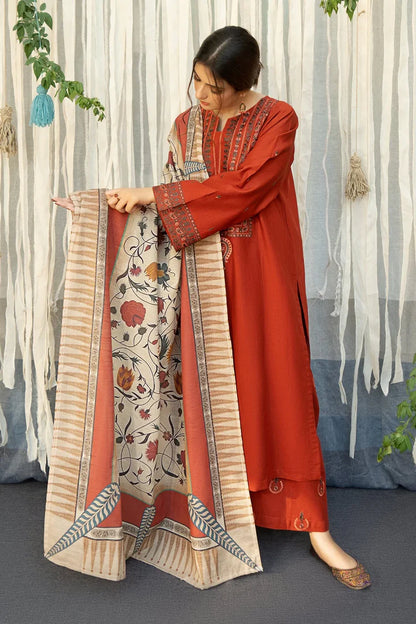 Aisling Dhanak Embroidered 3 Piece | AL105 | Trendy Casual Outfits - Laiba Rauf