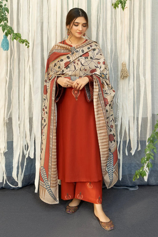 Aisling Dhanak Embroidered 3 Piece | AL105 - Trendy Casual Outfits - Laiba Rauf