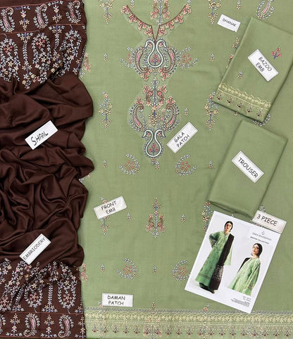 Zara Dhanak Embroidered 3 Piece | ZR113 - Trendy Casual Outfits - Laiba Rauf