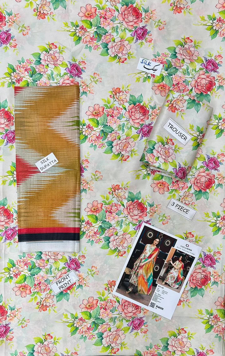 Lulusar Silk 3 Piece | LR108 Laiba Rauf