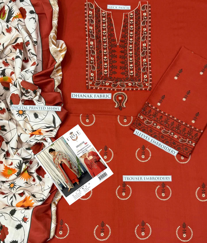 Aisling Dhanak Embroidered 3 Piece | AL105 | Trendy Casual Outfits - Laiba Rauf