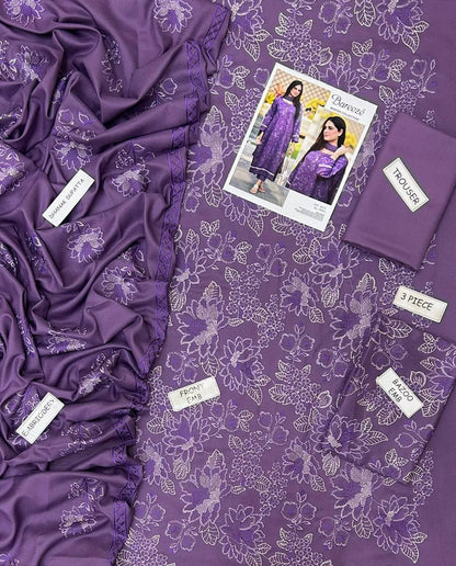Bareeze Dhanak Embroidered 3 Piece | BZ115 - Trendy Casual Outfits - Laiba Rauf