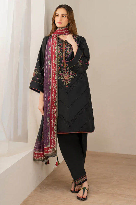 Jazmin Dhanak Embroidered 3 Piece | JZ106 - Trendy Casual Outfits - Laiba Rauf
