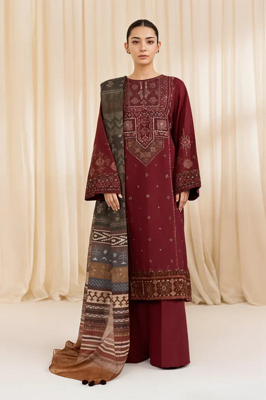 Sapphire Dhanak Embroidered 3 Piece | SP108 - Trendy Casual Outfits - Laiba Rauf