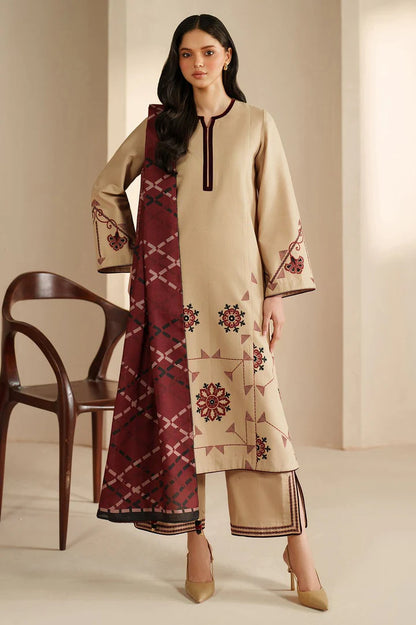 Jazmin Dhanak Embroidered 3 Piece | JZ109 - Trendy Casual Outfits - Laiba Rauf