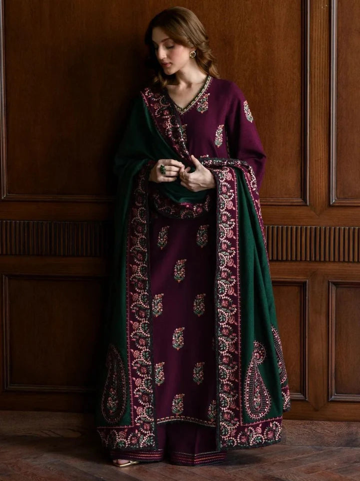 Ravish Dhanak Embroidered 3 Piece | RV100 - Trendy Casual Outfits - Laiba Rauf