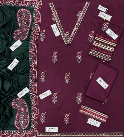 Ravish Dhanak Embroidered 3 Piece | RV100 - Trendy Casual Outfits - Laiba Rauf