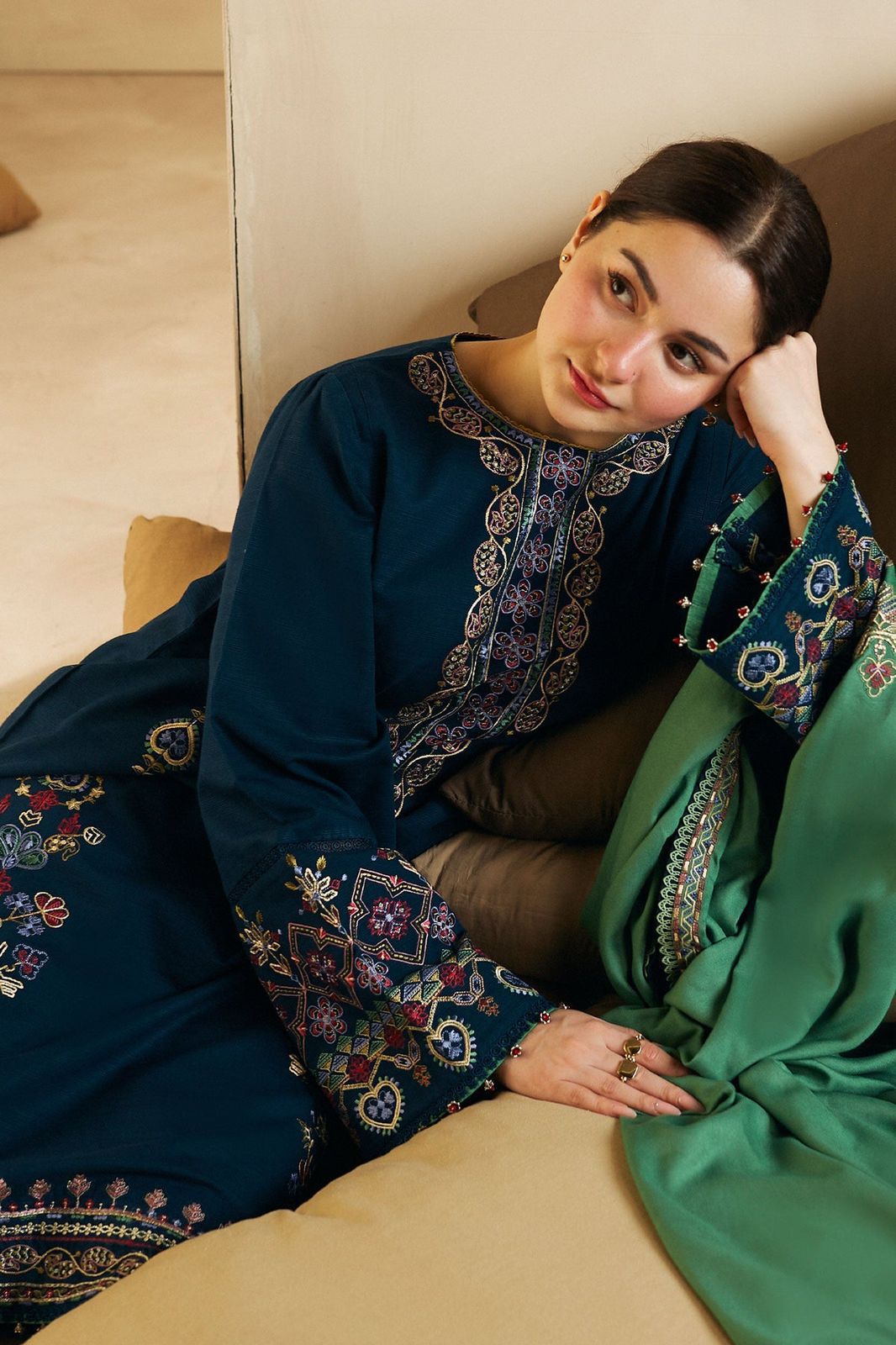 Zara Dhanak Embroidered 3 Piece | ZR103 - Trendy Casual Outfits - Laiba Rauf