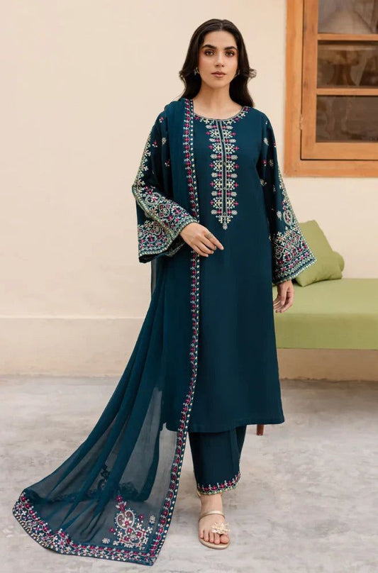 Batik Dhanak Embroidered 3 Piece | BK100 - Trendy Casual Outfits - Laiba Rauf