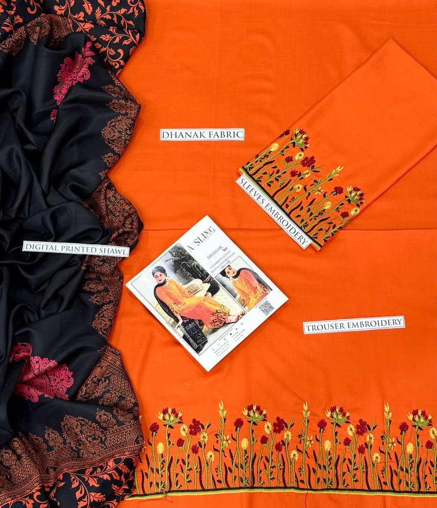 Aisling Dhanak Embroidered 3 Piece | AL108 - Trendy Casual Outfits - Laiba Rauf