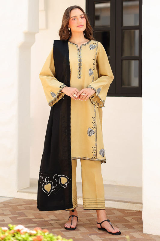 Jazmin Dhanak Embroidered 3 Piece | JZ105 - Trendy Casual Outfits - Laiba Rauf