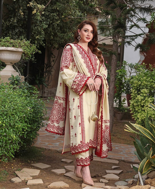 Aneela Dhanak Embroidered 3 Piece | AN108 - Trendy Casual Outfits - Laiba Rauf
