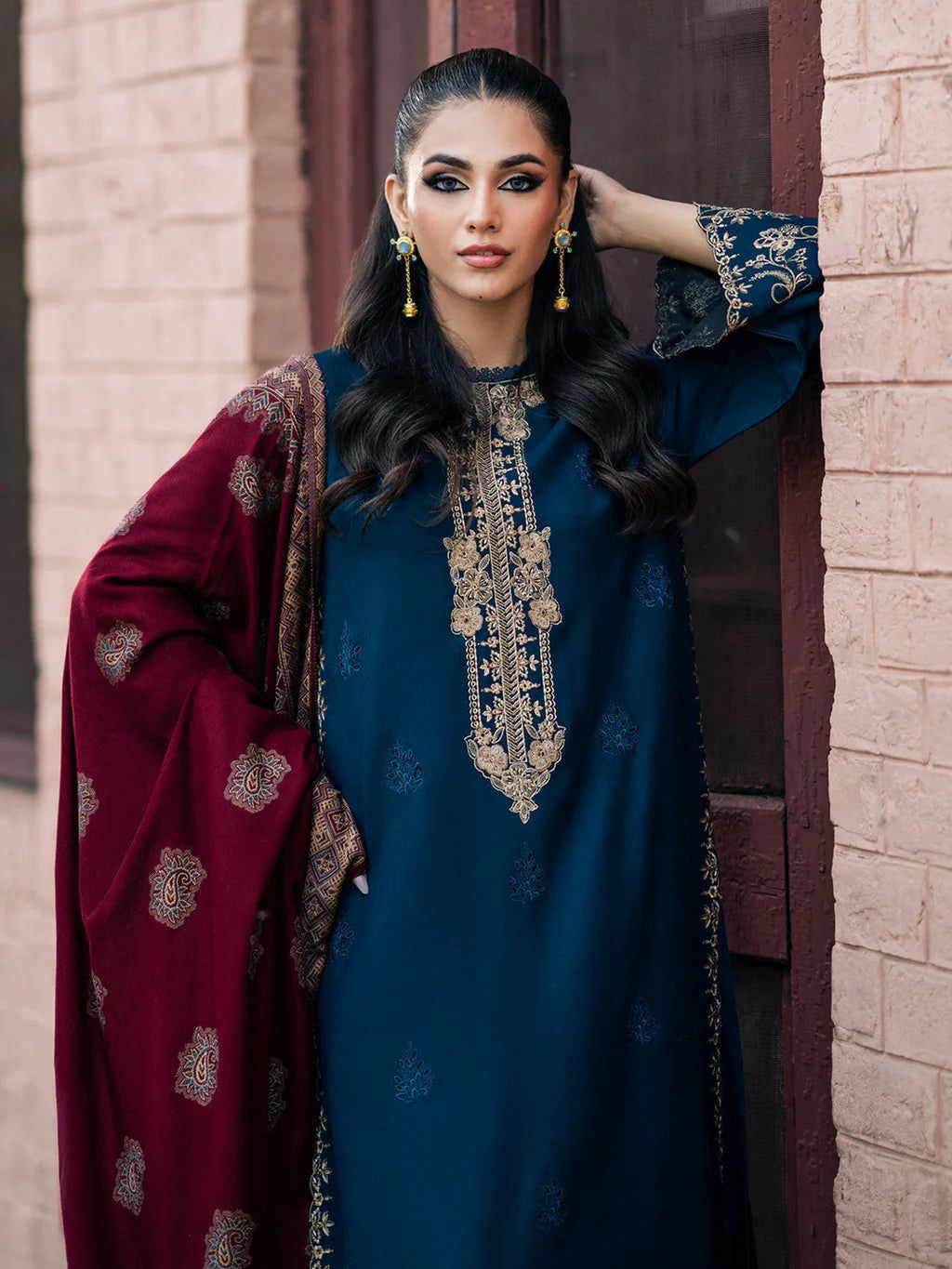 Jazmin Dhanak Embroidered 3 Piece | JZ108 - Trendy Casual Outfits - Laiba Rauf