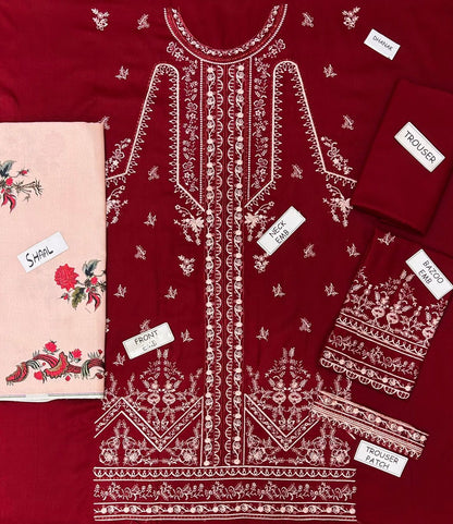Hussain Rehar Dhanak Embroidered 3 Piece | HR101 - Trendy Casual Outfits - Laiba Rauf