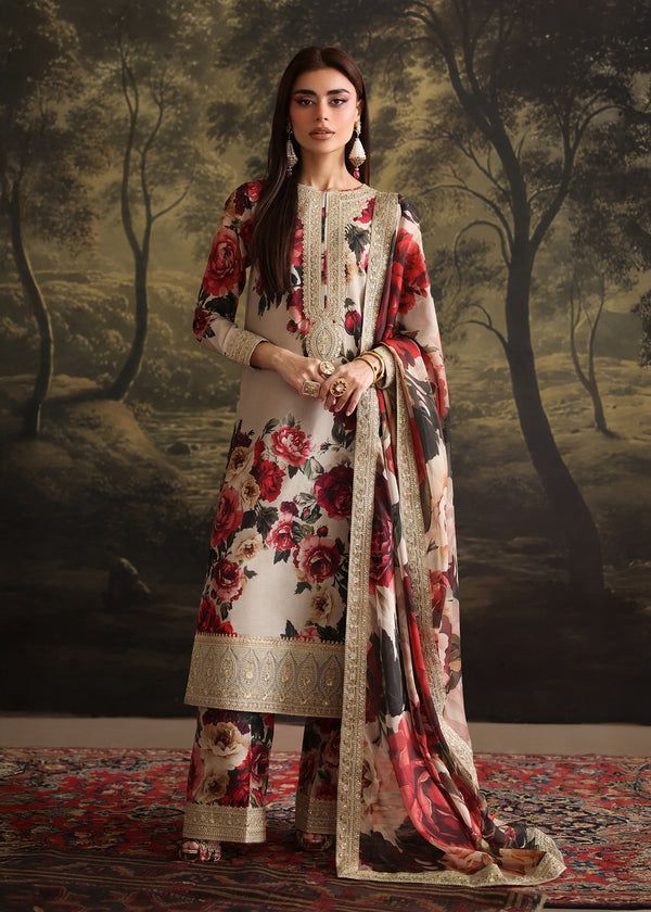 Crimson Silk Embroidered 2 Piece | CN105 - Trendy Casual Outfits - Laiba Rauf