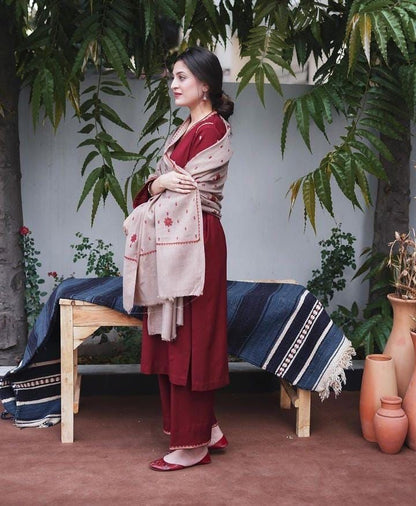 Aisling Dhanak Embroidered 3 Piece | AL111 - Trendy Casual Outfits - Laiba Rauf