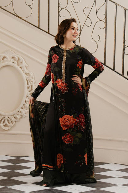 Baroque Dhanak Embroidered 3 Piece | BQ122 - Trendy Casual Outfits - Laiba Rauf