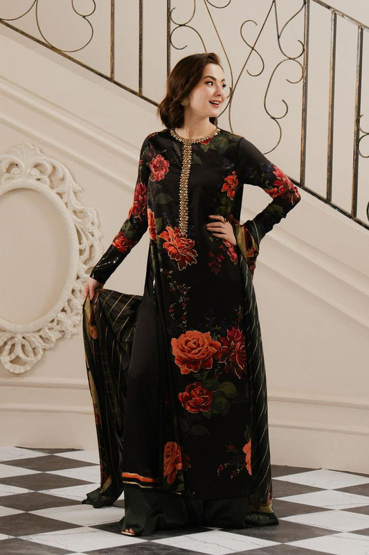 Baroque Dhanak Embroidered 3 Piece | BQ122 - Trendy Casual Outfits - Laiba Rauf